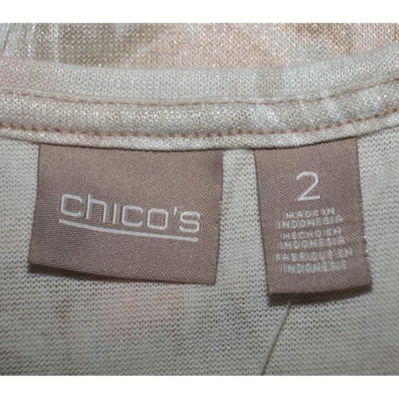 NWT Chico's CoziSoft Neutral Short Sleeve Blouse T-Shirt Top Size 2 US L - Picture 10 of 12